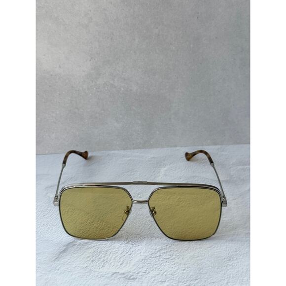 NEW Gucci GG1099SA Silver Yellow Lens Navigator Sunglasses main image 6